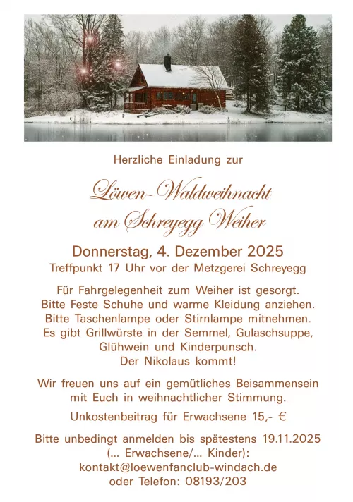 Löwenfanclub Windach Waldweihnacht